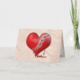 Ontbrekend hart feestdagen kaart