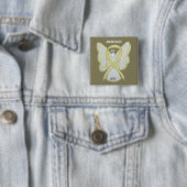 Ontbrekend in actie (MIA) Bewustmaking Ribbon Ange Vierkante Button 5,1 Cm (In situ)