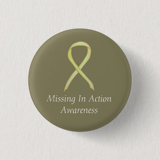 Ontbrekend in actie (MIA) Bewustmakingspijn van he Ronde Button 3,2 Cm (Voorkant)