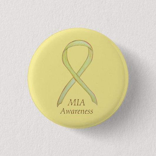 Ontbrekend in actie (MIA) Bewustmakingspijn van he Ronde Button 3,2 Cm (Voorkant)