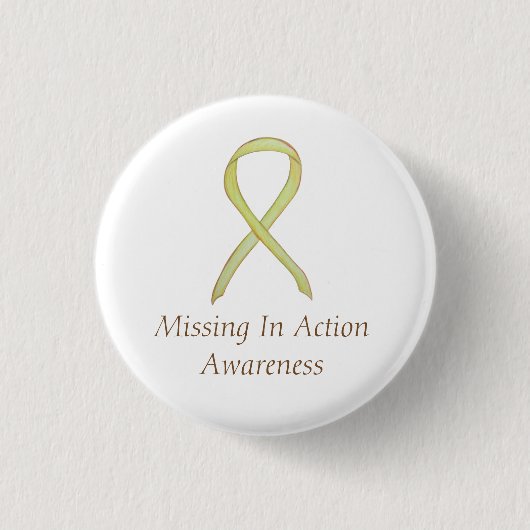 Ontbrekend in actie (MIA) Bewustmakingspijn van he Ronde Button 3,2 Cm (Voorkant)