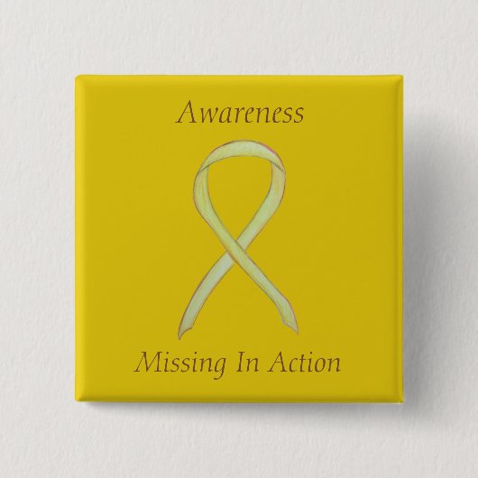 Ontbrekend in actie (MIA) Bewustmakingspijn van he Vierkante Button 5,1 Cm (Voorkant)