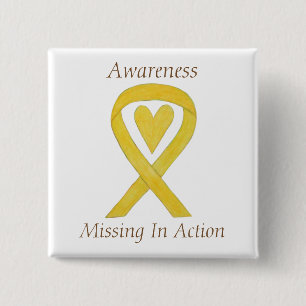 Ontbrekend in actie (MIA) Bewustmakingspijn van he Vierkante Button 5,1 Cm