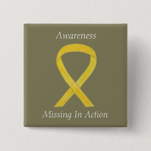 Ontbrekend in actie (MIA) Bewustmakingspijn van he Vierkante Button 5,1 Cm