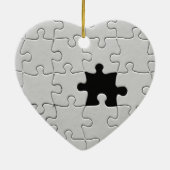 Ontbrekend Jigsee Puzzle Piece Black and White Keramisch Ornament (Achterkant)