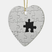 Ontbrekend Jigsee Puzzle Piece Black and White Keramisch Ornament (Links)