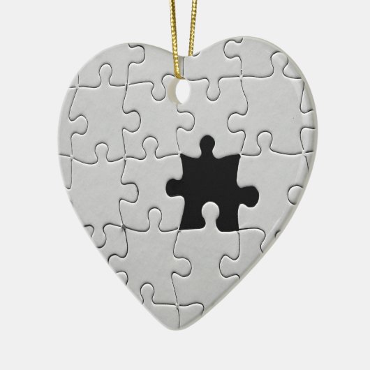 Ontbrekend Jigsee Puzzle Piece Black and White Keramisch Ornament (Links)