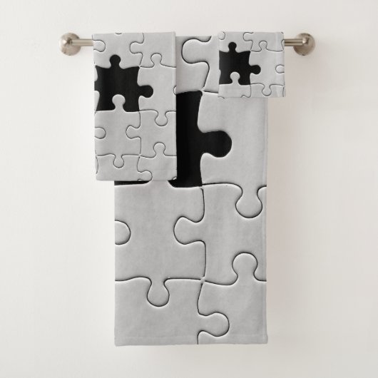 Ontbrekend Jigsee Puzzle Piece White Bad Handdoek (Insitu)