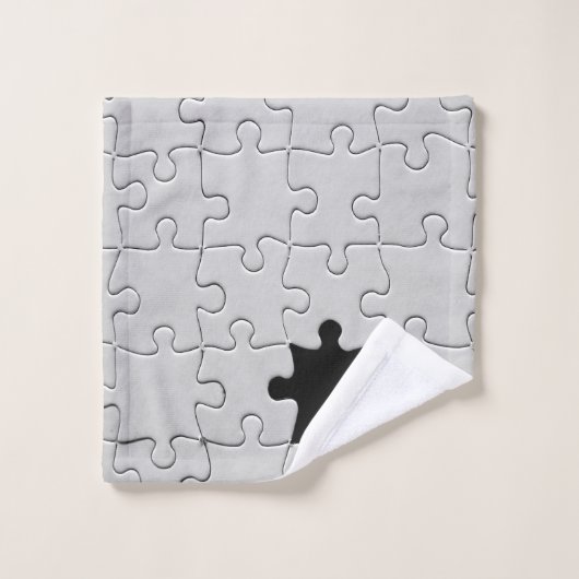 Ontbrekend Jigsee Puzzle Piece White Bad Handdoek (Wasdoekje)