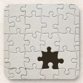 Ontbrekend Jigsee Puzzle Piece White Bier Onderzetter (Voorkant)
