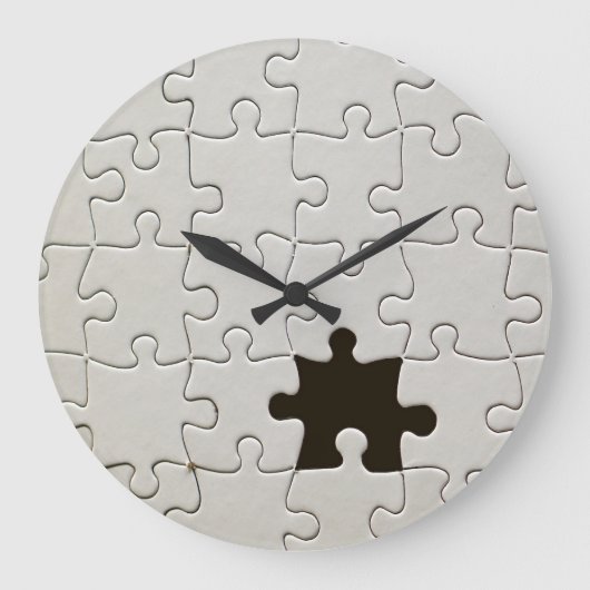 Ontbrekend Jigsee Puzzle Piece White Grote Klok (Voorkant)