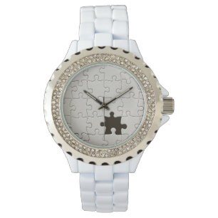Ontbrekend Jigsee Puzzle Piece White Horloge