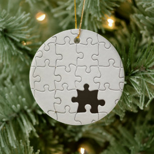 Ontbrekend Jigsee Puzzle Piece White Keramisch Ornament