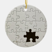 Ontbrekend Jigsee Puzzle Piece White Keramisch Ornament (Voorkant)