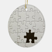 Ontbrekend Jigsee Puzzle Piece White Keramisch Ornament (Links)