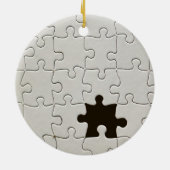 Ontbrekend Jigsee Puzzle Piece White Keramisch Ornament (Achterkant)
