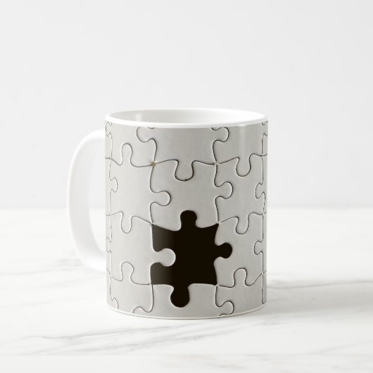 Ontbrekend Jigsee Puzzle Piece White Koffiemok (Voorkant links)