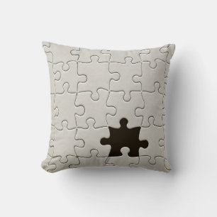 Ontbrekend Jigsee Puzzle Piece White Kussen