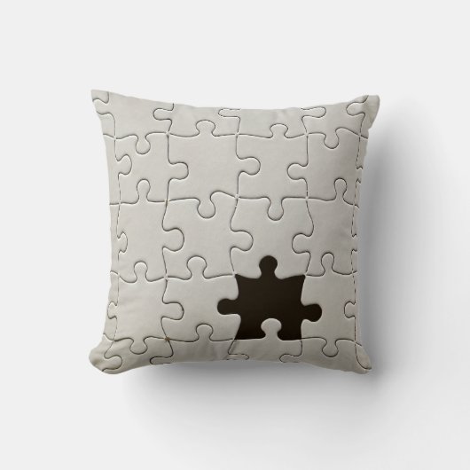 Ontbrekend Jigsee Puzzle Piece White Kussen (Voorkant)