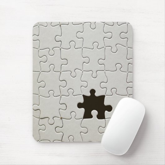Ontbrekend Jigsee Puzzle Piece White Muismat (Met muis)