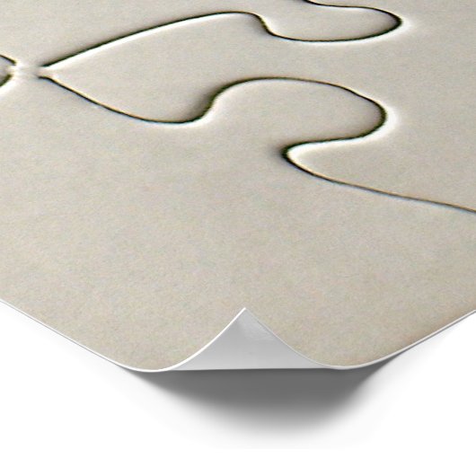 Ontbrekend Jigsee Puzzle Piece White Poster (Hoek)
