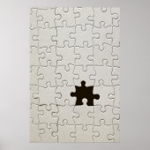 Ontbrekend Jigsee Puzzle Piece White Poster (Voorkant)