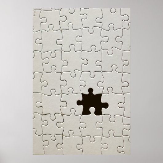 Ontbrekend Jigsee Puzzle Piece White Poster (Voorkant)