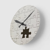 Ontbrekend Jigsee Puzzle Piece White Ronde Klok (Hoek)