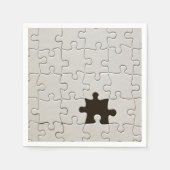 Ontbrekend Jigsee Puzzle Piece White Servetten (Voorkant)