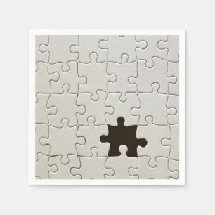 Ontbrekend Jigsee Puzzle Piece White Servetten
