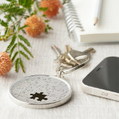 Ontbrekend Jigsee Puzzle Piece White Sleutelhanger (Zijkant)