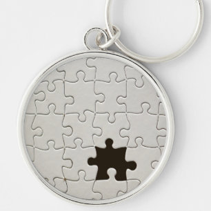 Ontbrekend Jigsee Puzzle Piece White Sleutelhanger