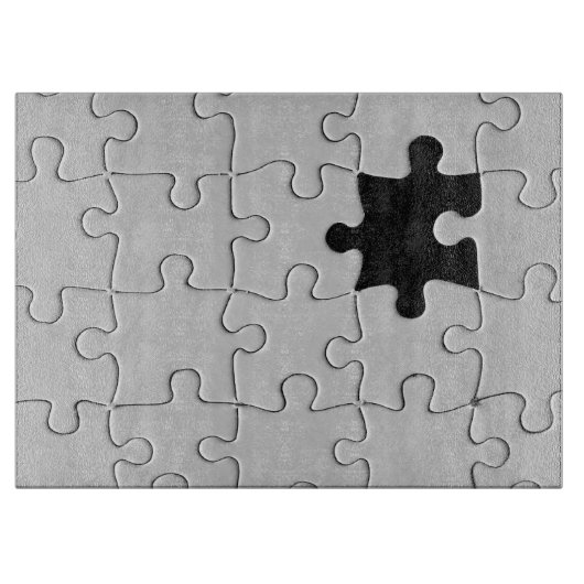 Ontbrekend Jigsee Puzzle Piece White Snijplank (Voorkant)