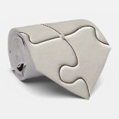 Ontbrekend Jigsee Puzzle Piece White Stropdas (Opgerold)