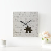 Ontbrekend Jigsee Puzzle Piece White Vierkante Klok (Huis)