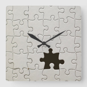 Ontbrekend Jigsee Puzzle Piece White Vierkante Klok