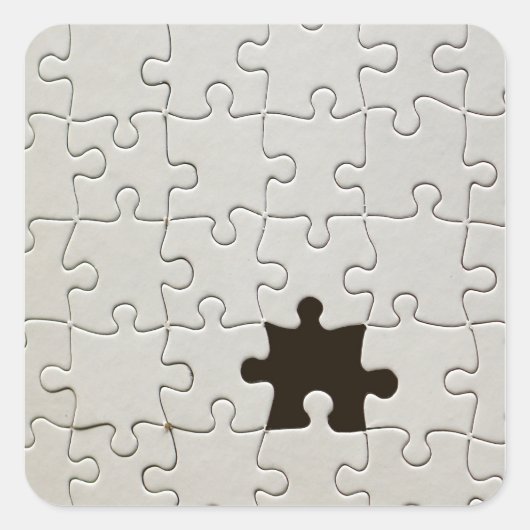 Ontbrekend Jigsee Puzzle Piece White Vierkante Sticker (Voorkant)