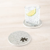 Ontbrekend Jigsee Puzzle Piece White Zandsteen Onderzetter (Zijkant)