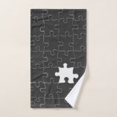 Ontbrekend Jigzaag Puzzle Piece zwart Bad Handdoek (Handdoek)