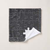 Ontbrekend Jigzaag Puzzle Piece zwart Bad Handdoek (Wasdoekje)
