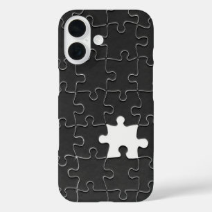 Ontbrekend Jigzaag Puzzle Piece zwart iPhone 16 Hoesje
