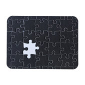 Ontbrekend Jigzaag Puzzle Piece zwart Magneet (Horizontaal)