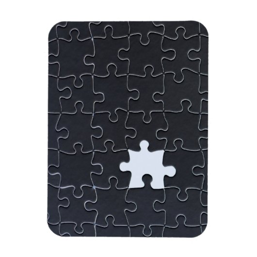 Ontbrekend Jigzaag Puzzle Piece zwart Magneet (Verticaal)