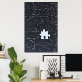 Ontbrekend Jigzaag Puzzle Piece zwart Poster (Thuiskantoor)