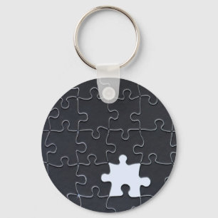 Ontbrekend Jigzaag Puzzle Piece zwart Sleutelhanger