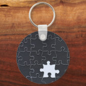 Ontbrekend Jigzaag Puzzle Piece zwart Sleutelhanger (Voorkant)