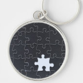 Ontbrekend Jigzaag Puzzle Piece zwart Sleutelhanger (Voorkant)