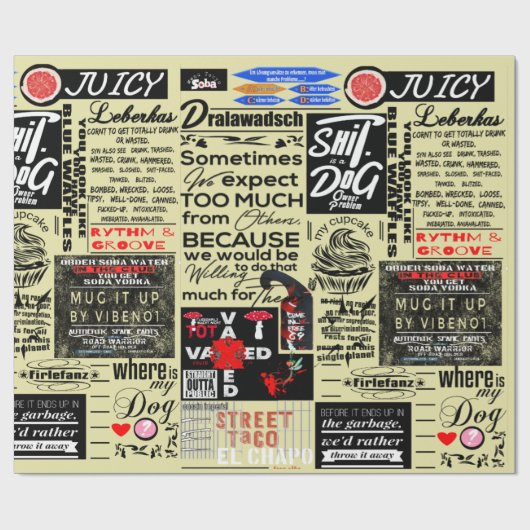 Ontbrekend nieuwspapier cadeaupapier (Vlak)