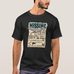 Ontbrekend Pet Velociraptor Funny Raptor Dinosaur T-shirt