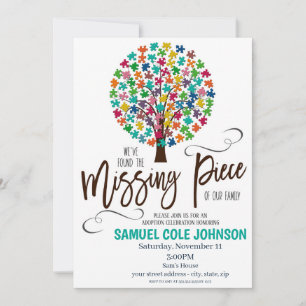Ontbrekend stuk Adoptie Viering uitnodiging